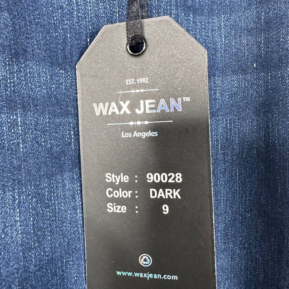 2/$30 NWT Wax Jean Wide Flare Denim Mid-rise Dark Wash 9 #A1604 - Picture 7 of 8